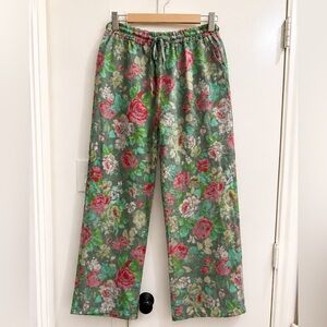 NWT Puro Lino Made in Italy 100% Linen Floral Drawstring Pants